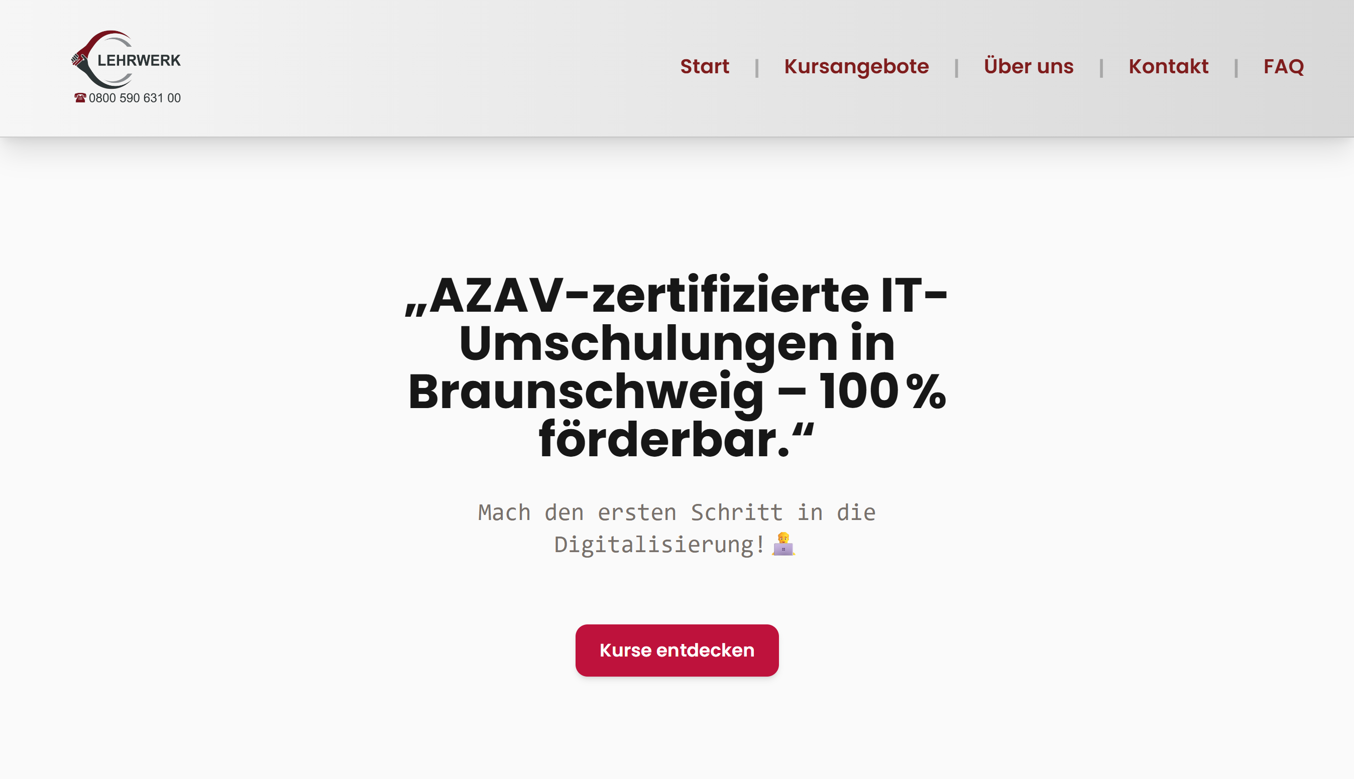 Öffentlicher Bereich der Webanwendung